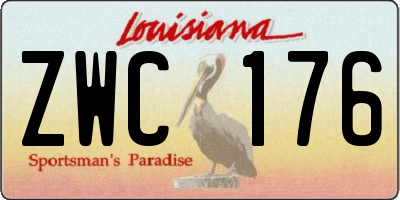 LA license plate ZWC176