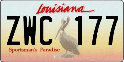 LA license plate ZWC177