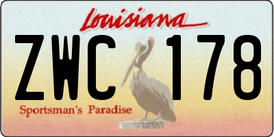 LA license plate ZWC178