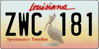 LA license plate ZWC181