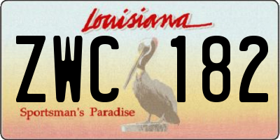 LA license plate ZWC182