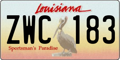 LA license plate ZWC183