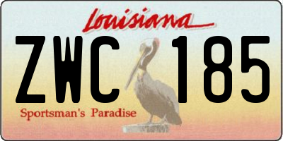 LA license plate ZWC185