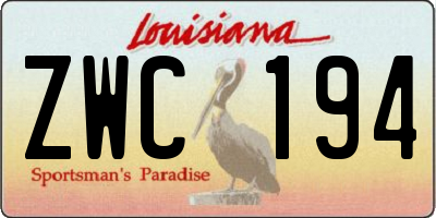 LA license plate ZWC194