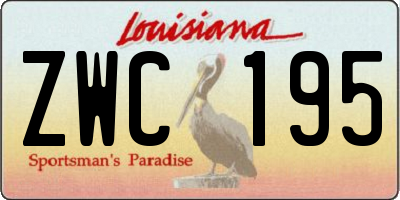 LA license plate ZWC195