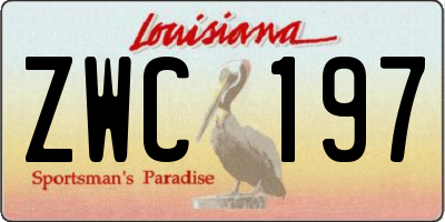 LA license plate ZWC197