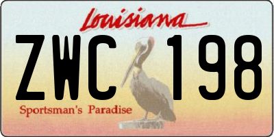 LA license plate ZWC198