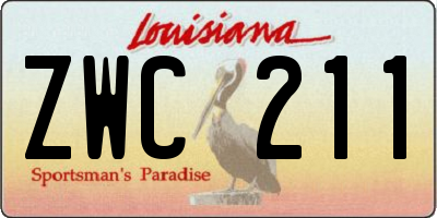 LA license plate ZWC211