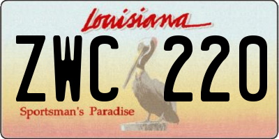 LA license plate ZWC220