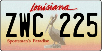 LA license plate ZWC225