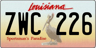 LA license plate ZWC226