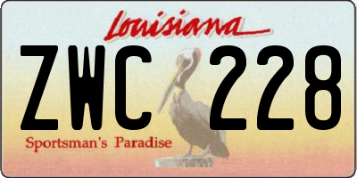 LA license plate ZWC228