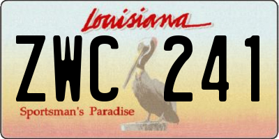 LA license plate ZWC241