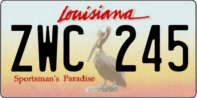 LA license plate ZWC245