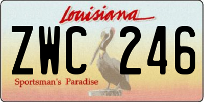 LA license plate ZWC246