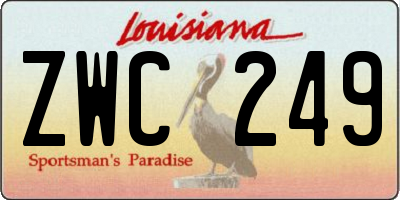 LA license plate ZWC249