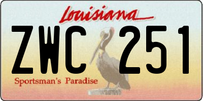 LA license plate ZWC251