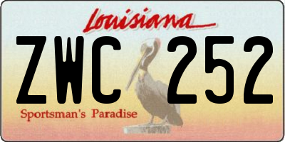 LA license plate ZWC252