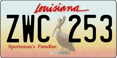 LA license plate ZWC253