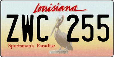 LA license plate ZWC255