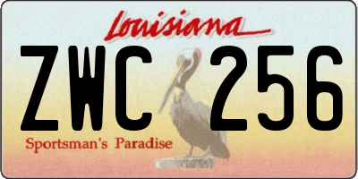 LA license plate ZWC256