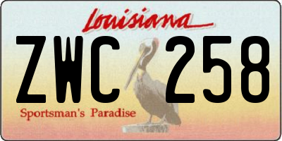 LA license plate ZWC258