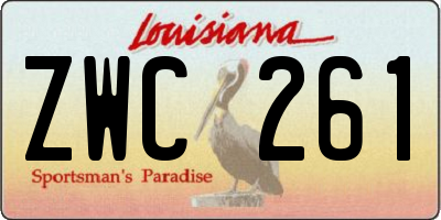 LA license plate ZWC261