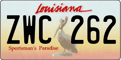 LA license plate ZWC262