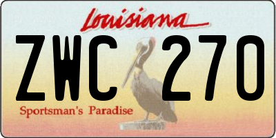 LA license plate ZWC270