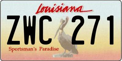 LA license plate ZWC271