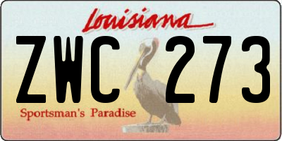 LA license plate ZWC273