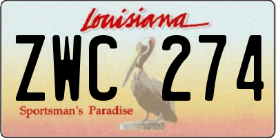 LA license plate ZWC274