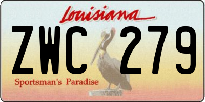 LA license plate ZWC279