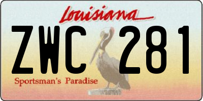 LA license plate ZWC281