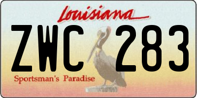 LA license plate ZWC283