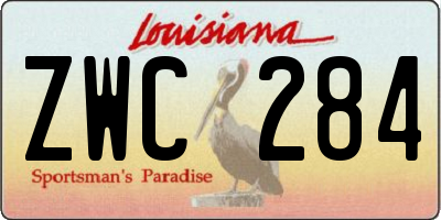 LA license plate ZWC284