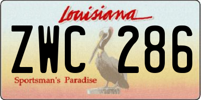 LA license plate ZWC286