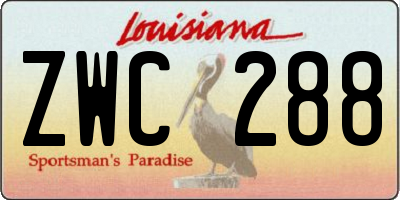 LA license plate ZWC288