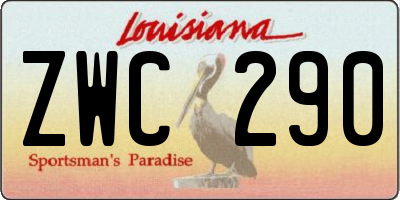 LA license plate ZWC290