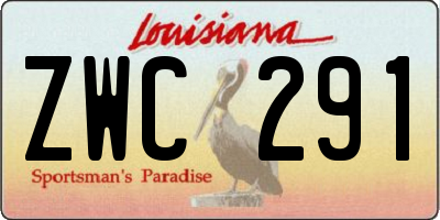 LA license plate ZWC291