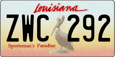 LA license plate ZWC292