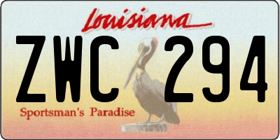 LA license plate ZWC294