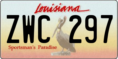 LA license plate ZWC297