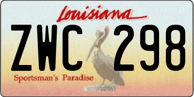 LA license plate ZWC298