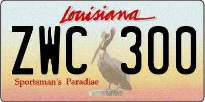 LA license plate ZWC300