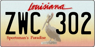LA license plate ZWC302