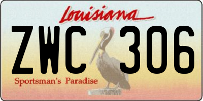 LA license plate ZWC306