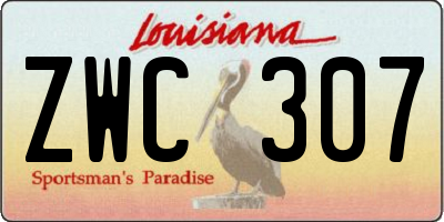 LA license plate ZWC307