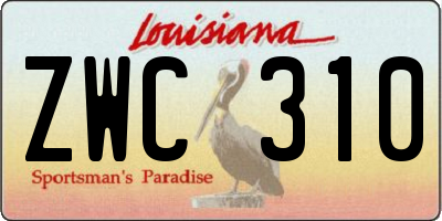 LA license plate ZWC310