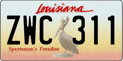 LA license plate ZWC311